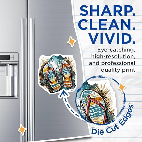 (2 Pack) Flip Flop Beach Vibes Magnets Magnets - 5" On Longest Side - Made in USA - Sticks to Refrigerators & Metal Surfaces - MAG9320