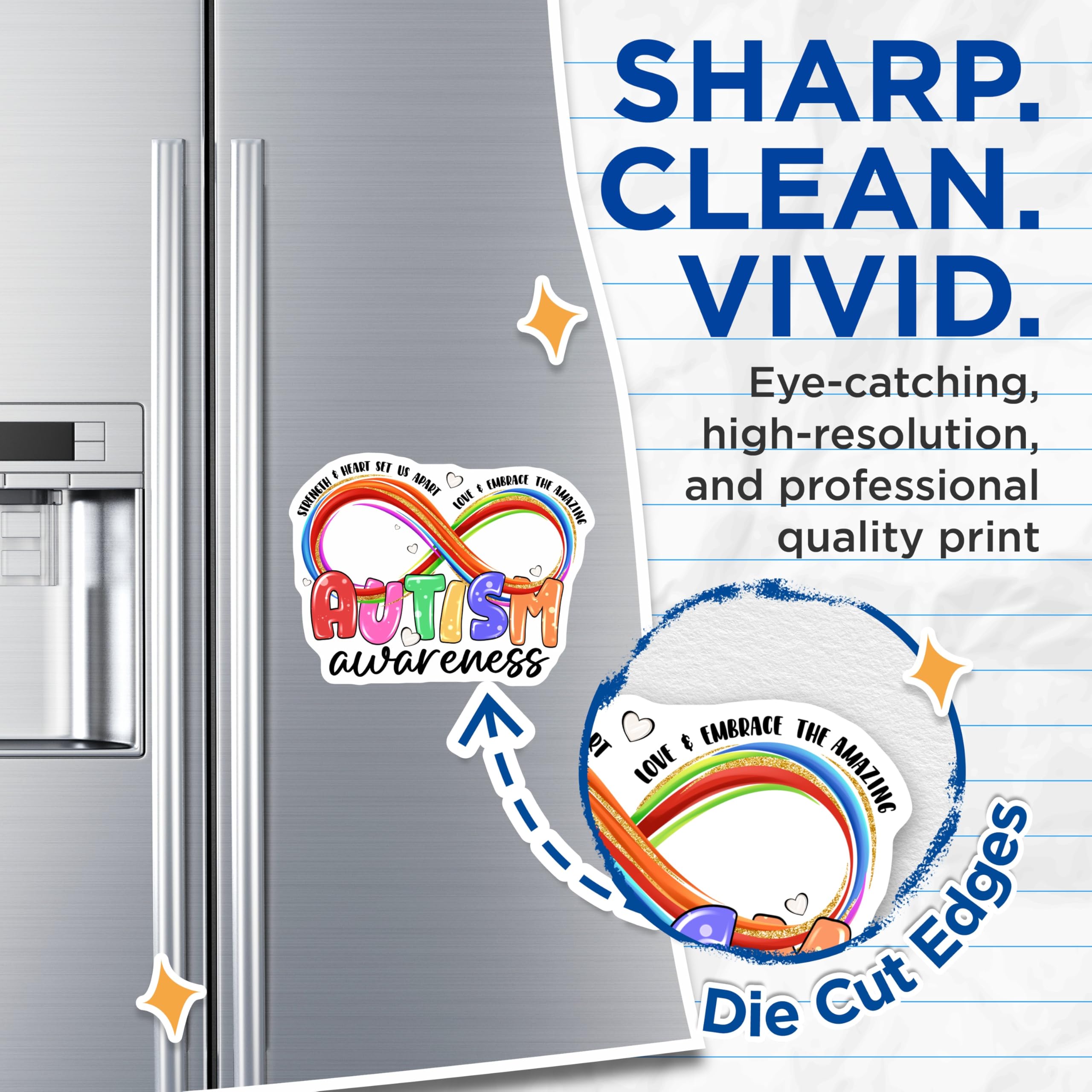 (2 Pack) Autism Awareness Magnets - Neurodiversity Support - Special Education Ally - 5 Inches On Longest Side - Thick Durable Magnet - Made in USA - MAG27309