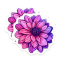 (2 Pack) Pink Purple Dahlia Magnets - Vibrant Floral Fridge Decor - Botanical Flower Art - Aesthetic Locker Accessory - 5 Inches On Longest Side - Thick Durable Magnet - Made in USA - MAG38319