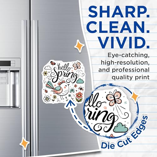 (2 Pack) Hello Spring Magnets - Springtime Decor for Home or Office - 5" On Longest Side - for Cars, Fridges, Toolboxes - Made in USA - MAG800