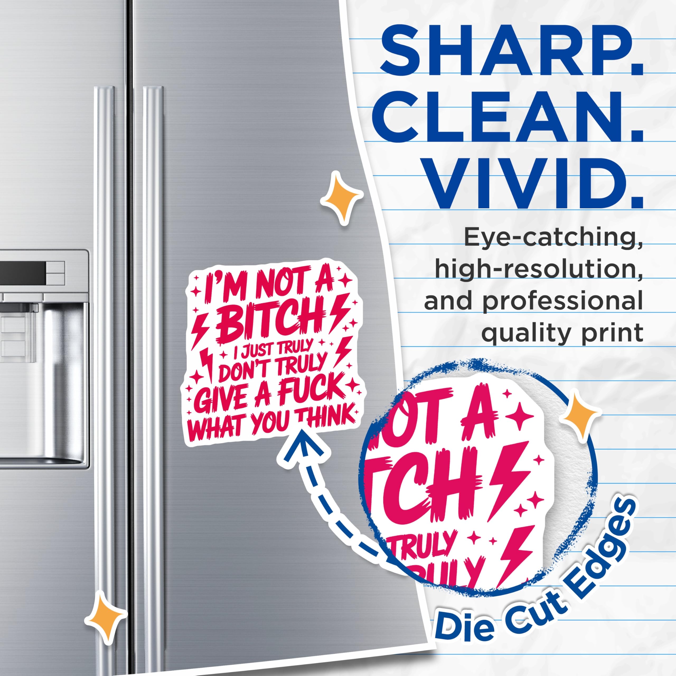 (2 Pack) Sarcastic Magnets - I Dont Care - Funny Quote Refrigerator Magnets - 5" On Longest Side - Premium Magnet - for Cars, Refrigerators, Toolboxes, Lockers - Made in USA - MAG14133
