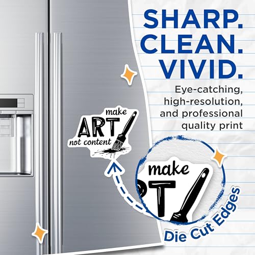 (2 Pack) Make Art Not Content Magnets - Inspirational Art Decor - Creative Magnetic Art Pieces - 5" On Longest Side - for Cars, Fridges, Toolboxes - Made in USA - MAG6754