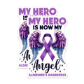 (2 Pack) My Hero is Now My Angel Stickers - Alzheimer's Awareness - Support and Remembrance Decals - 5" On Longest Side - Sticks to Smooth Flat Surfaces - Made in USA - BMCS9786