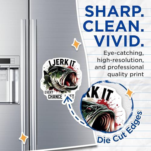 (2 Pack) I Jerk It Every Chance I Get Magnets Magnets - 5" On Longest Side - Made in USA - Sticks to Refrigerators & Metal Surfaces - MAG8590