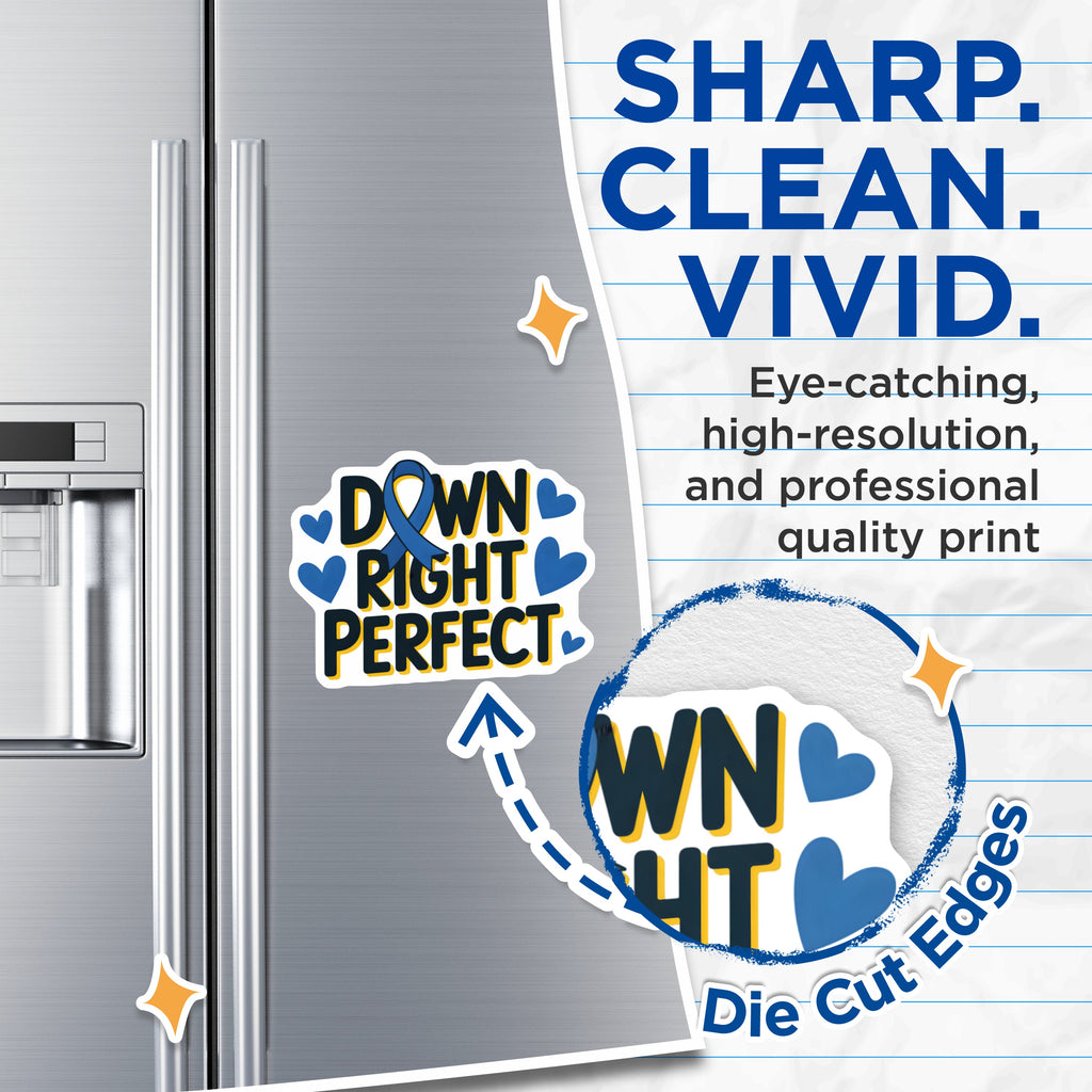 (2 Pack) Down Syndrome Awareness Magnets - Inclusion Advocacy Decor - Special Needs Support Affirmation Refrigerator Decal - 5 Inches On Longest Side - Thick Durable Magnet - Made in USA - MAG39558