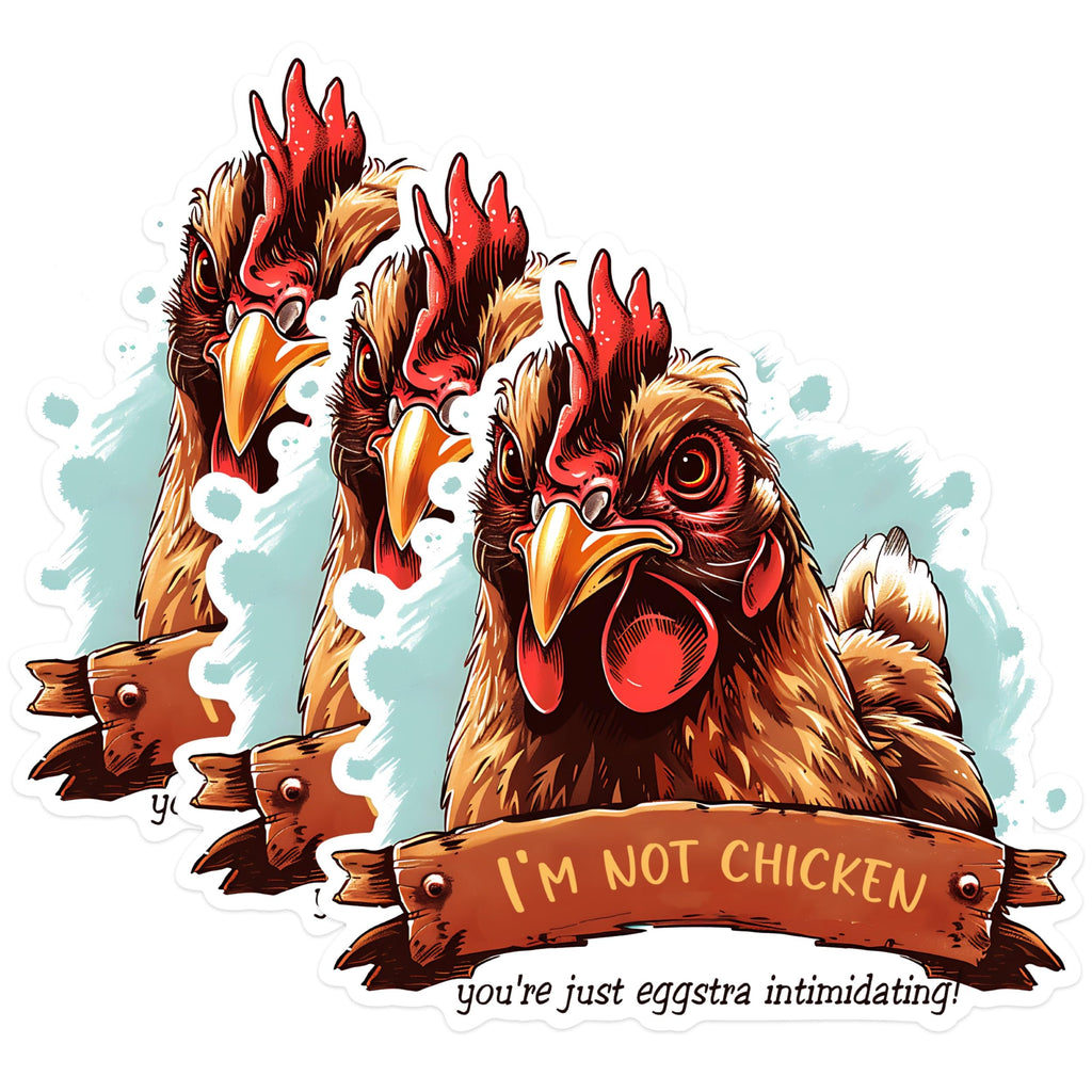 (3 Pack) Chicken Decals - Funny Chicken - Laptop Decals - 3 Inches On Longest Side - Easy Peel & Apply - Made in USA - 3MCS1458