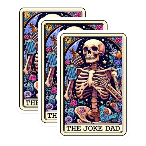(3 Pack) Joke Dad Decals - Humorous Skeleton - Funny Dad Decal - 3 Inches On Longest Side - Easy Peel & Apply - Made in USA - 3MCS4211