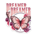 (2 Pack) Dreamer Butterfly Magnets - Floral Rose Decor - Inspirational Pink Art Magnets - 5" On Longest Side - Premium Magnet - for Cars, Refrigerators, Toolboxes, Lockers - Made in USA - MAG17646
