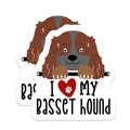 (2 Pack) I Love My Bas Hound Magnets - Dog Lover's Fridge - Cute Pet Owner Accessories - 5" On Longest Side - for Cars, Fridges, Toolboxes - Made in USA - MAG4293
