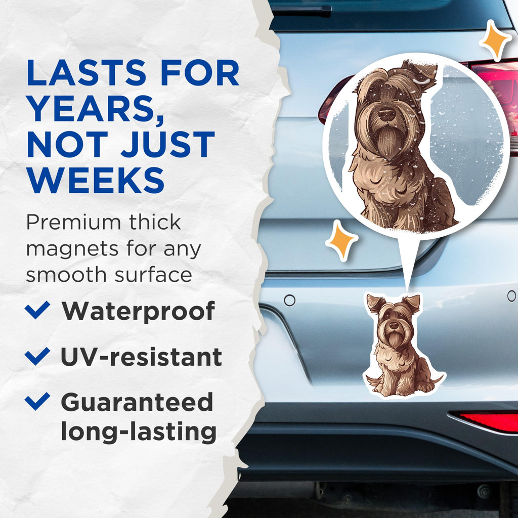 (2 Pack) Yorkshire Terrier Magnets - Cute Dog Breed Decor - Fridge and Locker Magnets - 5" On Longest Side - Premium Magnet - for Cars, Refrigerators, Toolboxes, Lockers - Made in USA - MAG16660