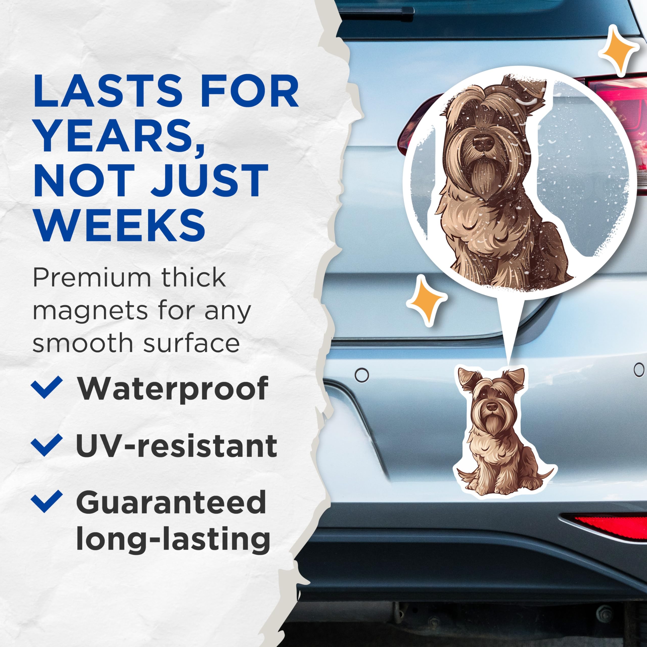 (2 Pack) Yorkshire Terrier Magnets - Cute Dog Breed Decor - Fridge and Locker Magnets - 5" On Longest Side - Premium Magnet - for Cars, Refrigerators, Toolboxes, Lockers - Made in USA - MAG16660