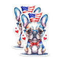(2 Pack) Patriotic Bulldog Magnets - American Flag Dog - Fourth of July Bulldog Decor - 5" On Longest Side - Premium Magnet - for Cars, Refrigerators, Toolboxes, Lockers - Made in USA - MAG14956