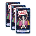 (3 Pack) Skeleton Shopping Decals - Bargain Hunter Decals - Sale Sign Stickers - 3 Inches On Longest Side - Easy Peel & Apply - Made in USA - 3MCS8757