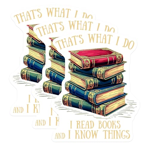 (3 Pack) Book Lover Decals - I Read Books - Bookworm Sticker - Laptop Decal - 3 Inches On Longest Side - Easy Peel & Apply - Made in USA - 3MCS2363