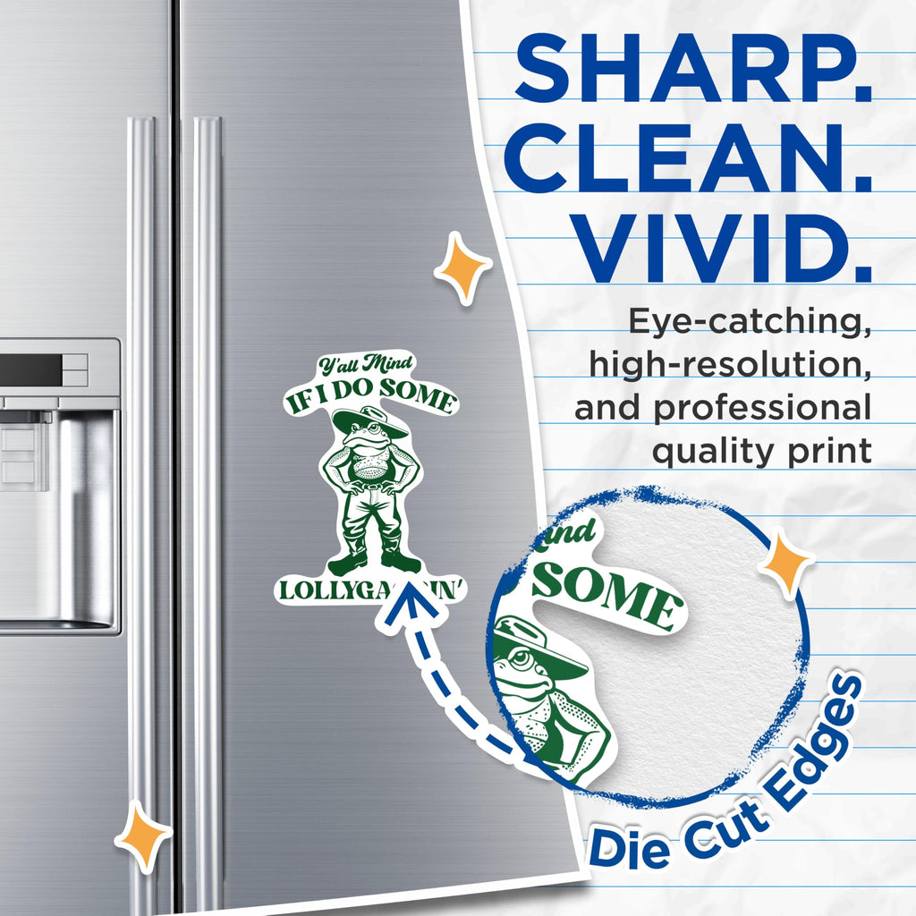 (2 Packs) Ya'll Mind If I Do Some Lollygaggin Magnets - Funny Frog Sarcastic Magnets - 5 Inches On Longest Side - Premium Magnet - for Fridges, Toolboxes, Cars - Made in USA - MAG2331