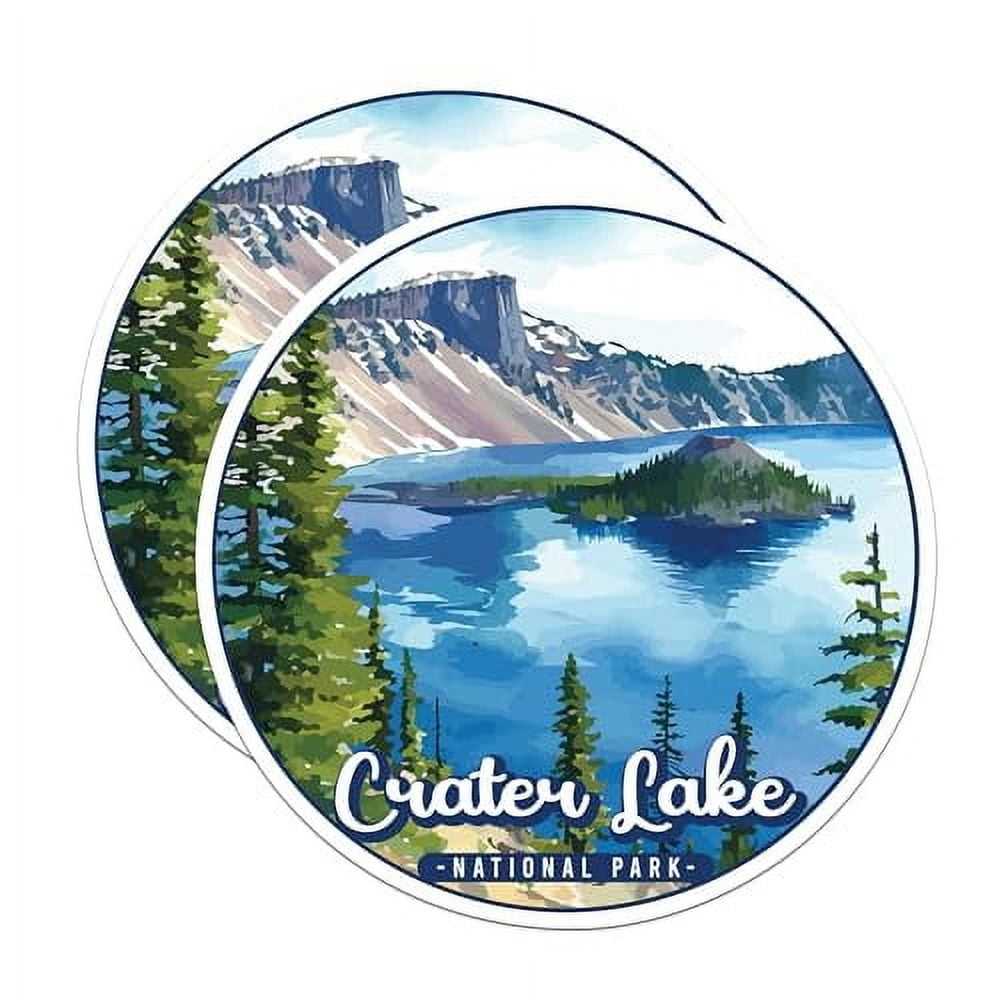 (2 Pack) Crater Lake National Park Bumper Magnet - US National Park - Choose from 63 Parks - 5" On Longest Side - Decal for Car Bumper, Laptop, Water Bottle, Wall, and Window - MAG1609