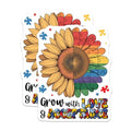 (2 Pack) Sunflower Puzzle Pieces Magnet - 5" On Longest Side - Sticks to Smooth Flat Surfaces - Made in USA - MAG10062