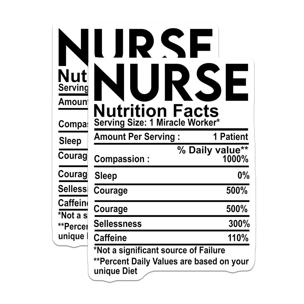 (2 Pack) Nurse Nutrition Facts Magnets - Miracle Worker - Essential Healthcare Worker - 5" On Longest Side - Premium Magnet - for Cars, Refrigerators, Toolboxes, Lockers - Made in USA - MAG16001