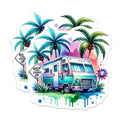 (2 Pack) Adventure Camper Stickers - Retro RV - Vacation Theme - 5" On Longest Side - Sticks to Smooth Flat Surfaces - Made in USA - BMCS6724