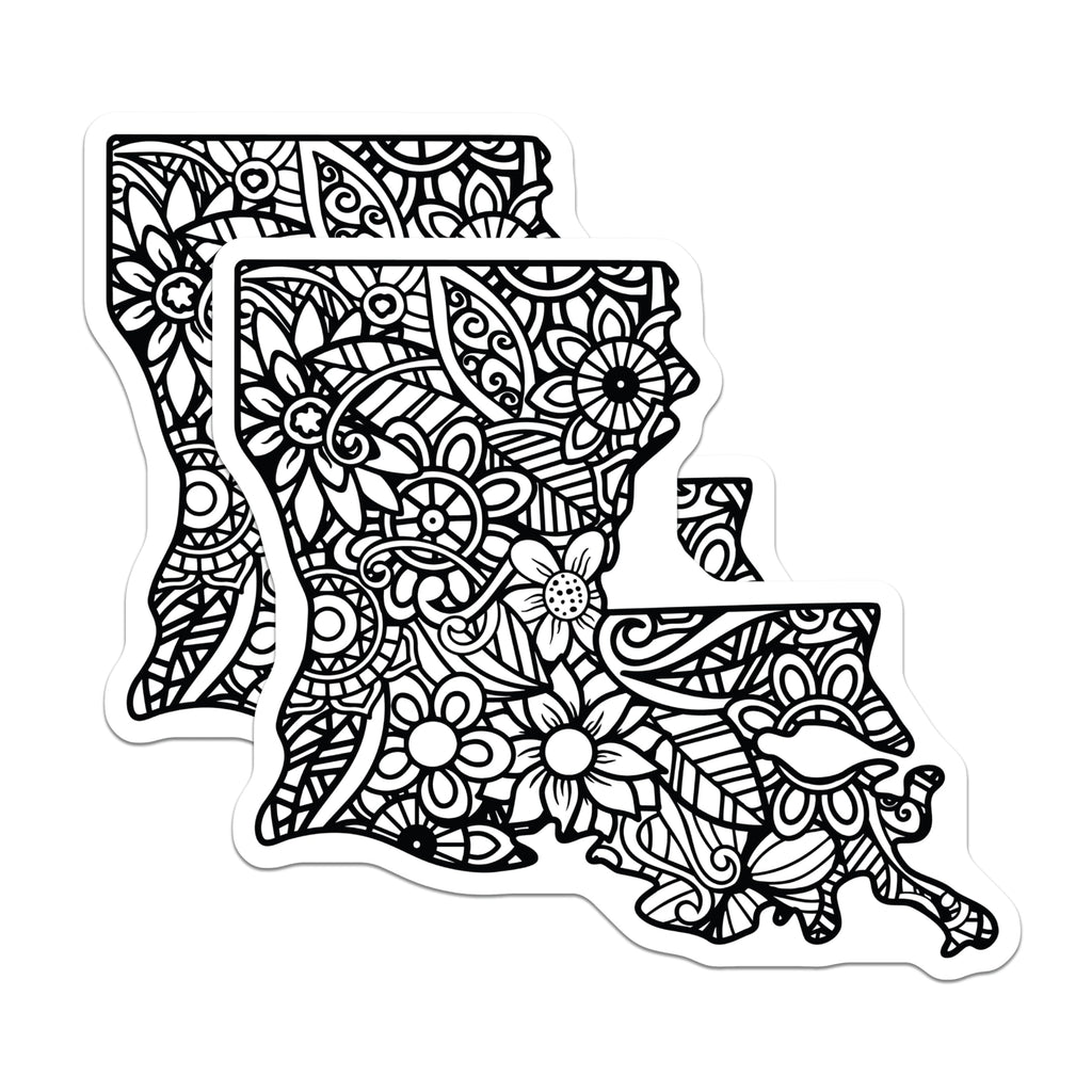 (2 Pack) Louisiana State Magnets - Floral Louisiana Art - Decorative USA State Souvenir - 5" On Longest Side - Premium Magnet - for Cars, Refrigerators, Toolboxes, Lockers - Made in USA - MAG17834