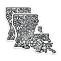 (2 Pack) Louisiana State Magnets - Floral Louisiana Art - Decorative USA State Souvenir - 5" On Longest Side - Premium Magnet - for Cars, Refrigerators, Toolboxes, Lockers - Made in USA - MAG17834