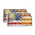 (2 Pack) Kansas USA Flag Magnets - Patriotic Decor - State Pride Fridge Decoration - 5" On Longest Side - Premium Magnet - for Cars, Refrigerators, Toolboxes, Lockers - Made in USA - MAG18011