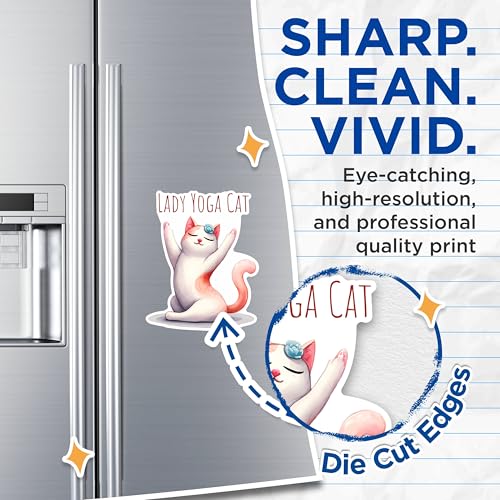 (2 Packs) Lady Yoga Cat Magnets - Magnets - 5 Inches On Longest Side - Premium Magnet - for Fridges, Toolboxes, Cars - Made in USA - MAG2429