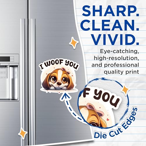 (2 Packs) I Woof You Cute Dog Owner Magnets - Dog Mom Dog Dad Magnets - 5 Inches On Longest Side - Premium Magnet - for Fridges, Toolboxes, Cars - Made in USA - MAG2342