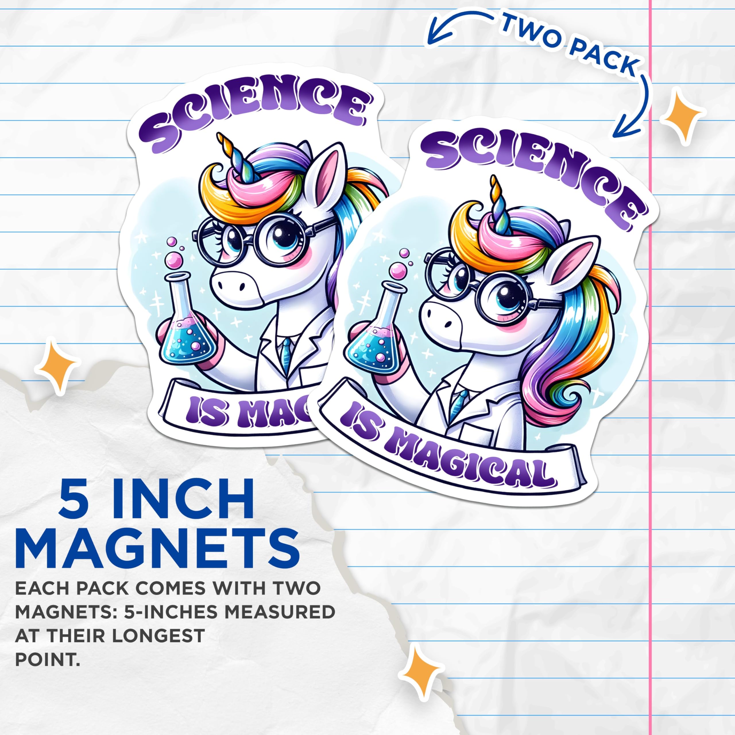 (2 Pack) Science is Magical Magnets - 5" On Longest Side - for Cars, Fridges, Toolboxes - Made in USA - MAG8065