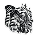 (2 Pack) Eagle Flag Magnets - American Pride - Patriotic Fridge Decorations - 5" On Longest Side - Premium Magnet - for Cars, Refrigerators, Toolboxes, Lockers - Made in USA - MAG16520