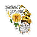 (2 Pack) Gnome Magnets - Sunflower Wishes - Honey Bee Kisses - 5" On Longest Side - Premium Magnet - for Cars, Refrigerators, Toolboxes, Lockers - Made in USA - MAG16050