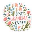 (2 Pack) Best Grandma Ever Magnets - Floral Grandma Magnets - Family Appreciation Magnets- 5" On Longest Side - for Fridges, Toolboxes, Cars - Made in USA - MAG2555