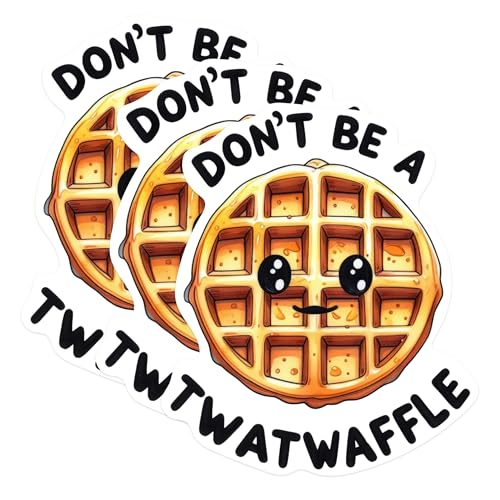 (3 Pack) Don't Be A Twatwaffle Decals - Funny Waffle Decal - Laptop Decals - 3 Inches On Longest Side - Easy Peel & Apply - Made in USA - 3MCS0564