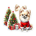 (2 Pack) Santa Chihuahua Magnets - Christmas Dog Holiday Decor - Pet Lover Refrigerator Accessory - 5 Inches On Longest Side - Thick Durable Magnet - Made in USA - MAG27232