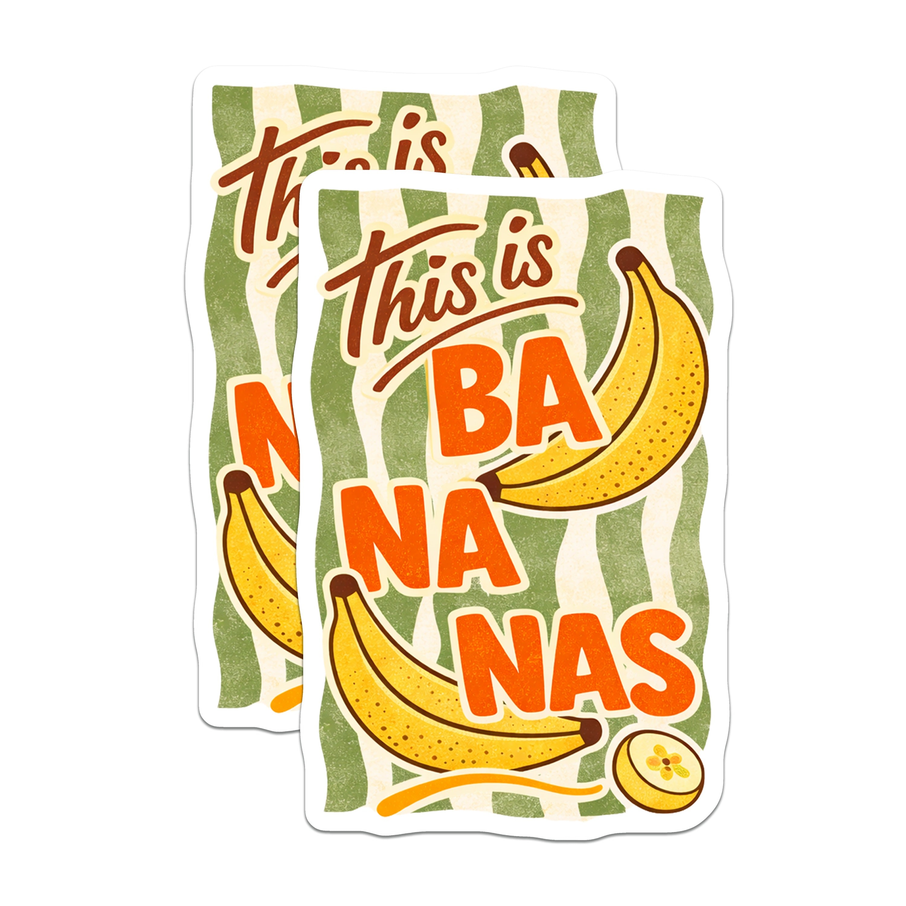 (2 Pack) Funny Banana Magnets - This is Bananas Quote - Retro Kitchen Decor - Humorous Refrigerator Accent - 5 Inches On Longest Side - Thick Durable Magnet - Made in USA - MAG38815