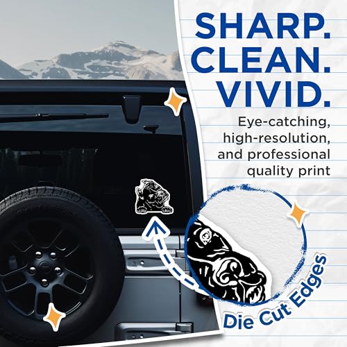 (2 Pack) Curious Dog Stickers - Dog Lover Decal - Animal Car Stickers - 5" On Longest Side - Sticks to Smooth Flat Surfaces - Made in USA - BMCS4041