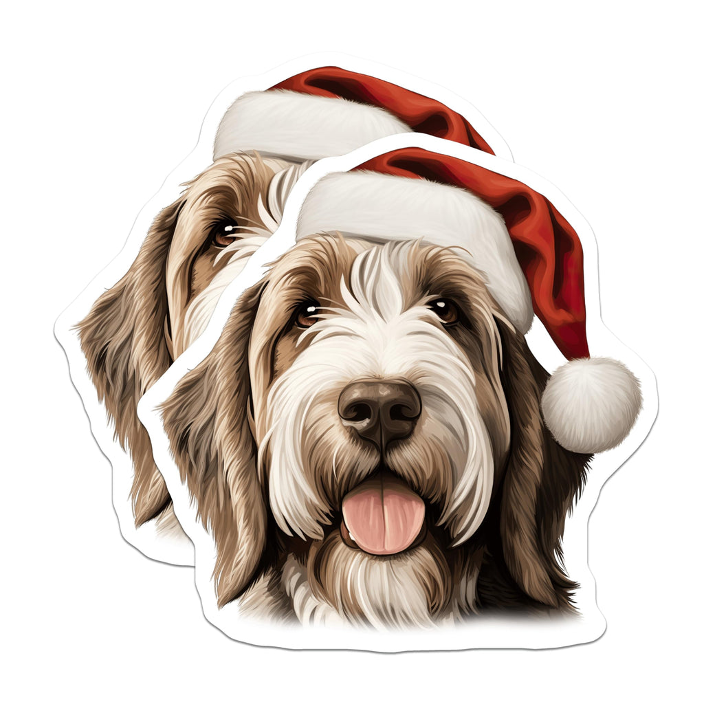 (2 Pack) Christmas Dog Magnets - Santa Hat Pet - Holiday Refrigerator Decor for Dog Lovers - 5 Inches On Longest Side - Thick Durable Magnet - Made in USA - MAG25650