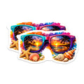 (2 Pack) Tropical Sunset Beach Magnets - Ocean View Summer Vibes Decor - Palm Tree Vacation Aesthetic Fridge Locker - 5 Inches On Longest Side - Thick Durable Magnet - Made in USA - MAG36820