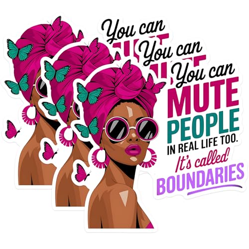 (3 Pack) Mute People Decals - Boundaries Art - Laptop Decals - 3 Inches On Longest Side - Easy Peel & Apply - Made in USA - 3MCS1652