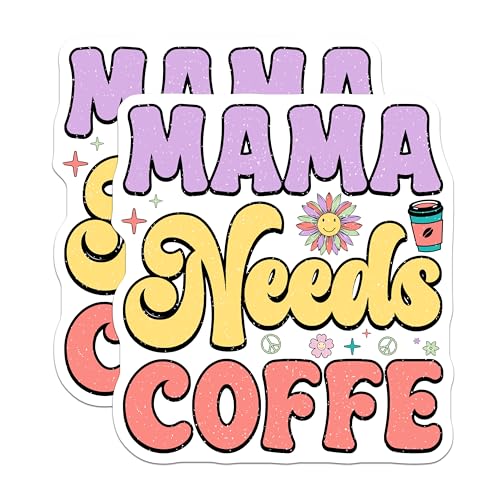 (2 Pack) Mama Needs Coffee Magnets Magnets - Fun Coffee Lover Decor - 5" On Longest Side - Made in USA - Sticks to Refrigerators & Metal Surfaces - MAG8965