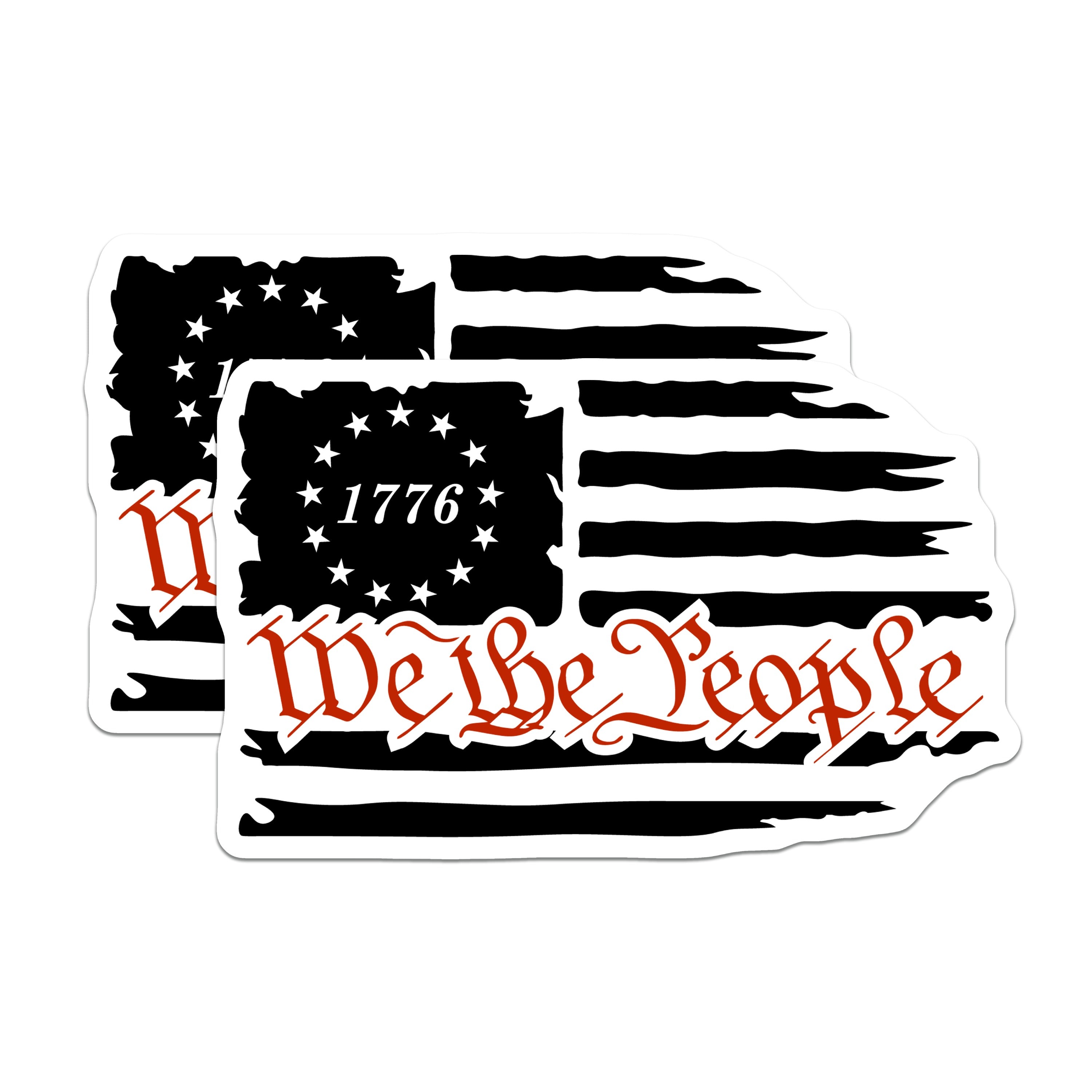 (2 Pack) We The People Magnets - 1776 Distressed American Flag - Patriotic Freedom Decor - USA Constitution Pride - 5 Inches On Longest Side - Thick Durable Magnet - Made in USA - MAG37556