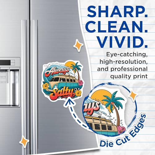 (2 Pack) Beach Life Magnet - Summer Vibes Decor - 5" On Longest Side - Sticks to Smooth Flat Surfaces - Made in USA - MAG9412