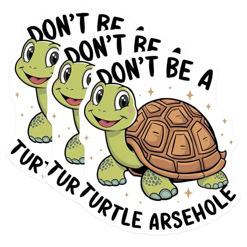 (3 Pack) Turtle Decals - Funny Animal Decal - Laptop Decal - 3 Inches On Longest Side - Easy Peel & Apply - Made in USA - 3MCS7437