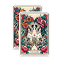 (2 Pack) The Lovers Stickers - Skull Lovers Art Stickers - Botanical Skeleton Couple Decals - 5" On Longest Side - Sticks to Smooth Flat Surfaces - Made in USA - BMCS4677
