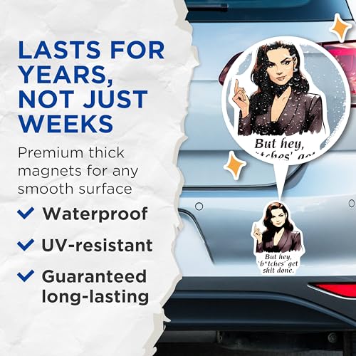 (2 Pack) Boss Lady Magnets Magnets - Motivational Quote - Boss Babe Decor - 5" On Longest Side - Made in USA - Sticks to Refrigerators & Metal Surfaces - MAG8347