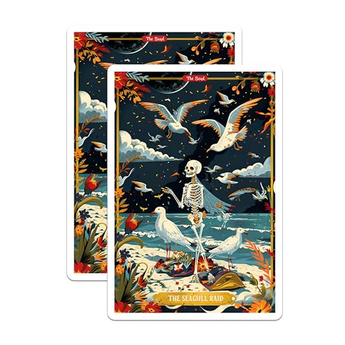 (2 Pack) Skeleton Art Magnet - Beach Scene - Coastal Home Decor - 5" On Longest Side - Sticks to Smooth Flat Surfaces - Made in USA - MAG10024