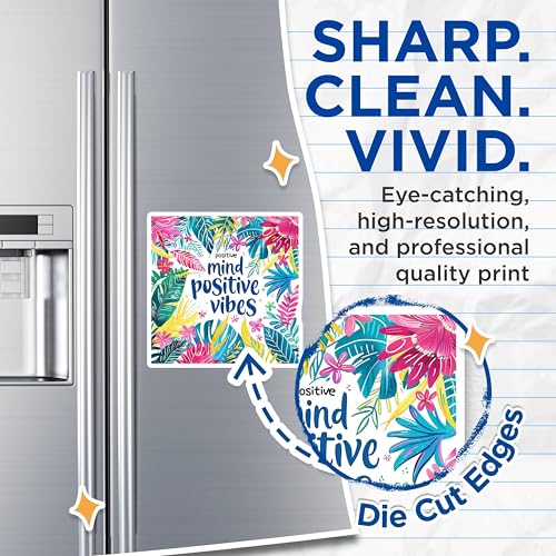 (2 Pack) Positive Mind Positive Vibes Magnets - Inspirational Quote - Floral Design - 5" On Longest Side - for Cars, Fridges, Toolboxes - Made in USA - MAG4315