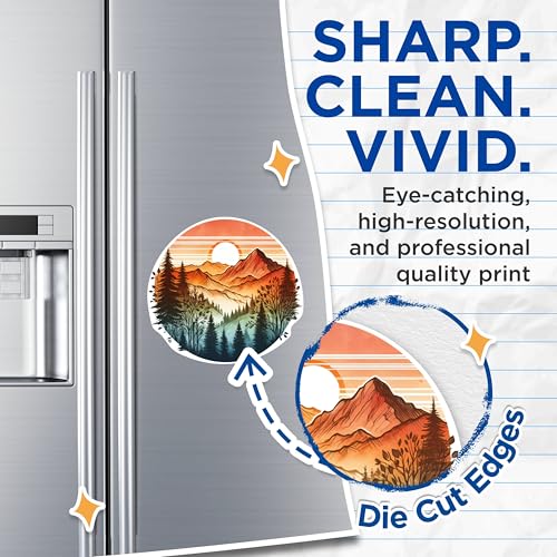 (2 Packs) Mountains with Sunset Magnets - Outdoorsman Nature Hiking Magnets - 5 Inches On Longest Side - Premium Magnet - for Fridges, Toolboxes, Cars - Made in USA - MAG2285