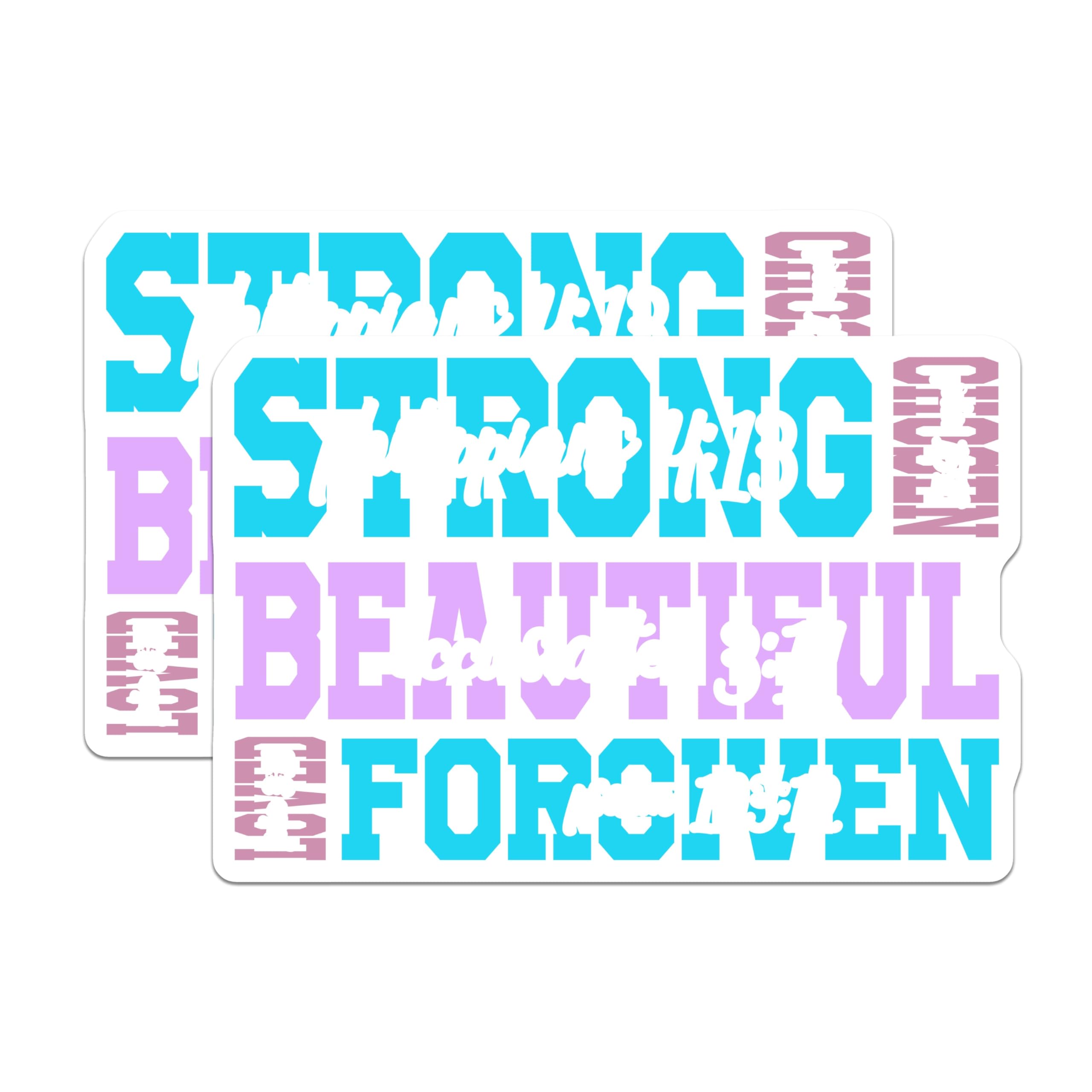 (2 Pack) Strong Beautiful Magnets - Chosen Loved Forgiven Affirmation - Christian Women Decor - 5 Inches On Longest Side - Thick Durable Magnet - Made in USA - MAG25438