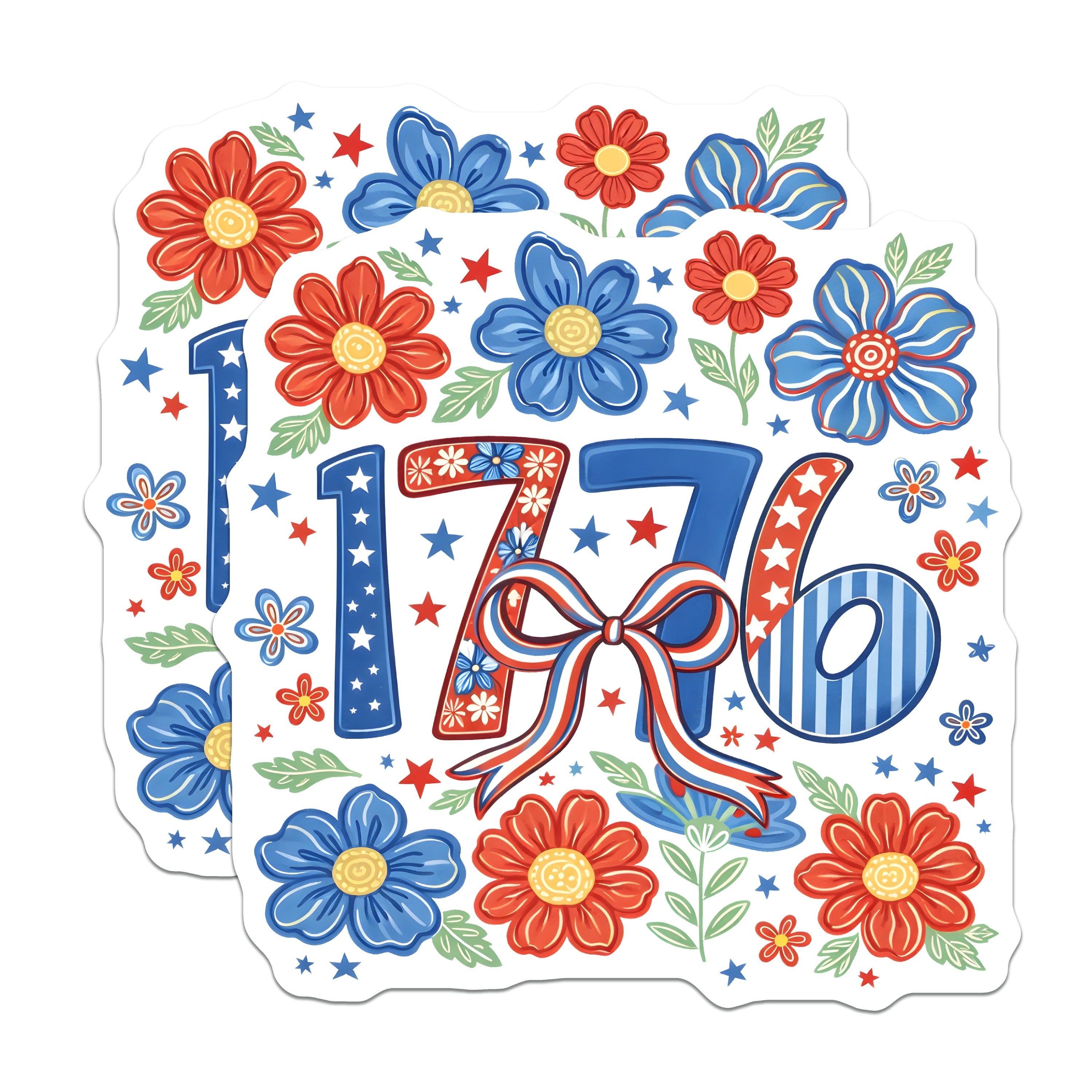 (2 Pack) 1776 Magnets - Patriotic Refrigerator Decor - Fourth of July USA Pride - 5 Inches On Longest Side - Thick Durable Magnet - Made in USA - MAG36183